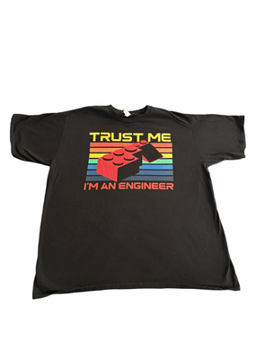 Trust Me I’m An Engineer LEGO Brick Funny Graphic Tee Black 2XL